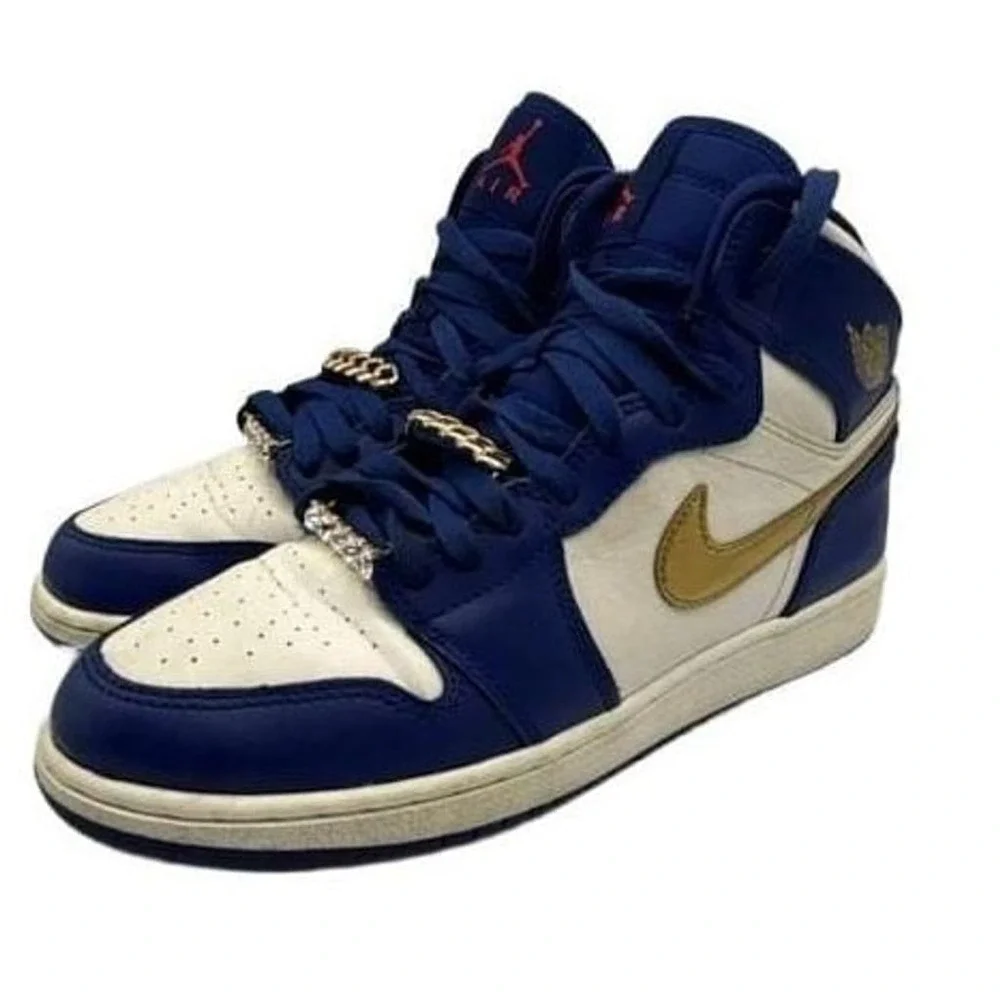 Nike Air Jordan 1 Retro High Gold Medal Olympic Deep Royal Blue Metallic Gold